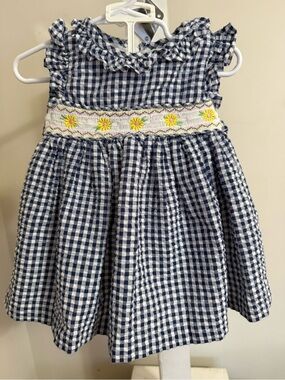 Bonnie Baby Smocked Sunflower Dress & Diaper Cover